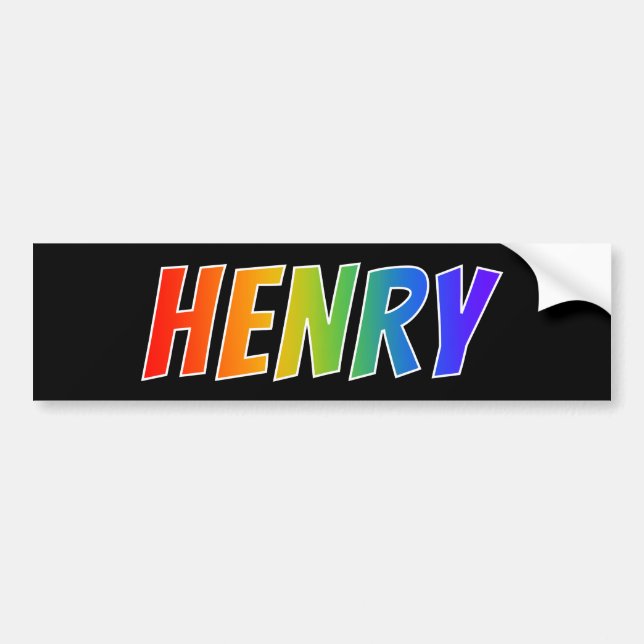 Vorname "HENRY": Spaß-Regenbogen-Farbton Autoaufkleber (Vorne)