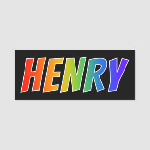Vorname "HENRY": Spaß-Regenbogen-Farbton Namensschild