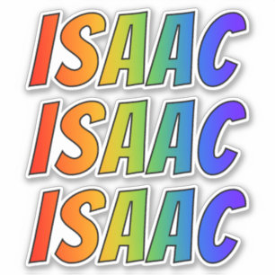Vorname "ISAAC" mit/ Fun Rainbow Coloring Aufkleber