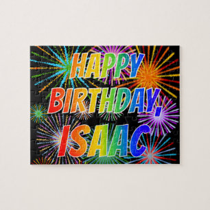 Vorname "ISAAC", Spaß "GLÜCKLICHER GEBURTSTAG" Puzzle