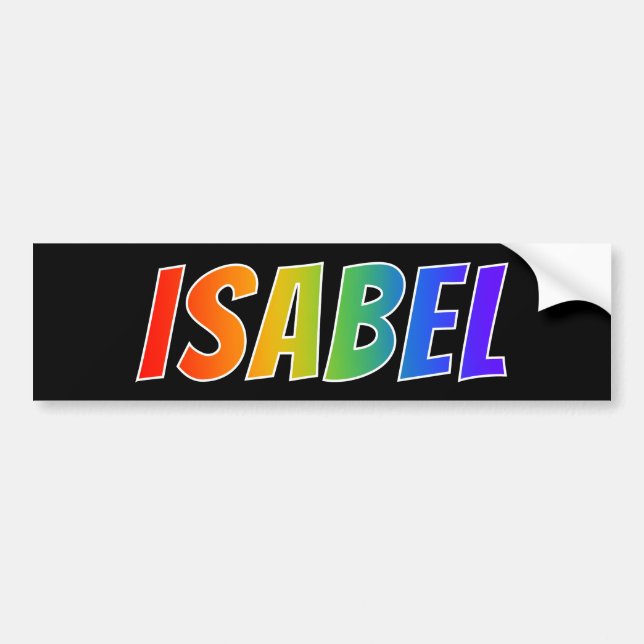 Vorname "ISABELLFARBE": Spaß-Regenbogen-Farbton Autoaufkleber (Vorne)