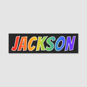 Vorname "JACKSON": Spaß-Regenbogen-Farbton Namensschild