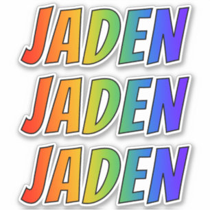 Vorname "JADEN" mit/ Fun Rainbow Coloring Aufkleber