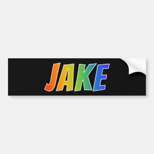 Vorname "JAKE": Fun Rainbow Coloring Autoaufkleber
