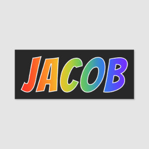 Vorname "JAKOB": Spaß-Regenbogen-Farbton Namensschild