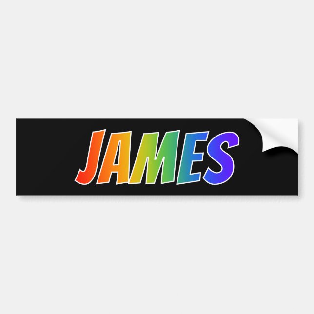 Vorname "JAMES": Fun Rainbow Coloring Autoaufkleber (Vorne)