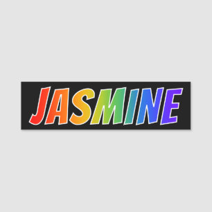 Vorname "JASMIN": Spaß-Regenbogen-Farbton Namensschild