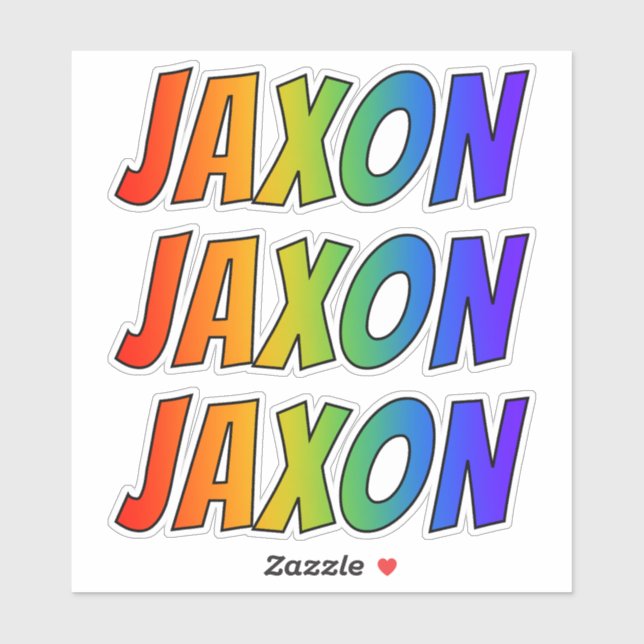 Vorname "JAXON" mit/ Fun Rainbow Coloring Aufkleber (Blatt)