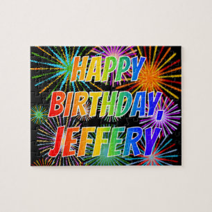 Vorname "JEFFERY", Fun "HAPPY BIRTHDAY" Puzzle