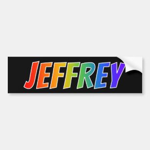 Vorname "JEFFREY": Fun Rainbow Coloring Autoaufkleber