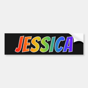Vorname "JESSICA": Fun Rainbow Coloring Autoaufkleber