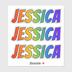 Vorname "JESSICA" mit/ Fun Rainbow Coloring Aufkleber