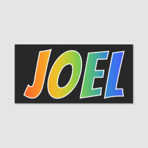 Vorname "JOEL": Fun-Regenbogenfarben Namensschild