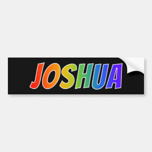 Vorname "JOSHUA": Fun Rainbow Coloring Autoaufkleber