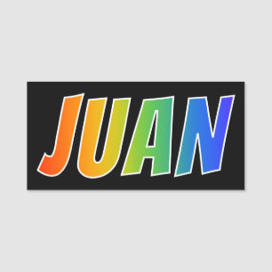 Vorname "JUAN": Spaß-Regenbogen-Farbton Namensschild