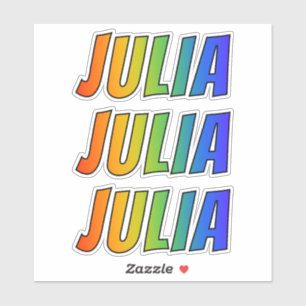 Vorname "JULIA" mit/ Fun Rainbow Coloring Aufkleber