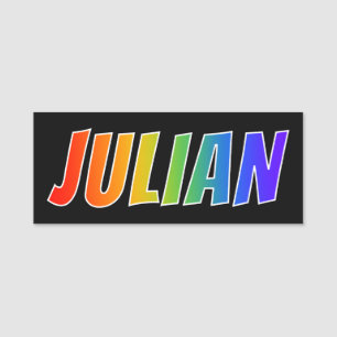 Vorname "JULIANISCH": Spaß-Regenbogen-Farbton Namensschild