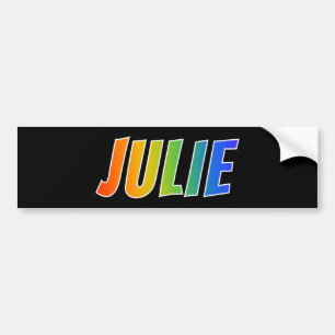 Vorname "JULIE": Fun Rainbow Coloring Autoaufkleber