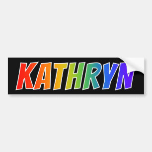 Vorname "KATHRYN": Spaß-Regenbogen-Farbton Autoaufkleber