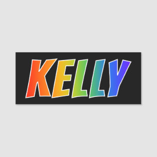 Vorname "KELLY": Spaß-Regenbogen-Farbton Namensschild