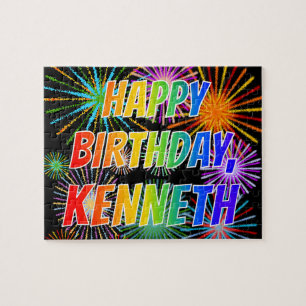 Vorname "KENNETH", Fun "GLÜCK BIRTHTAG" Puzzle