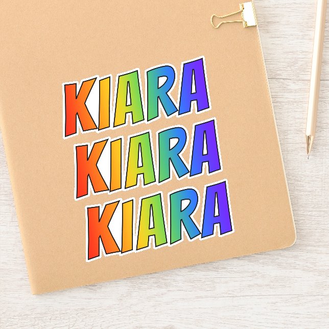 Vorname "KIARA" mit/ Fun Rainbow Coloring Aufkleber (Notizbuch)