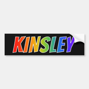 Vorname "KINSLEY": Fun Rainbow Coloring Autoaufkleber