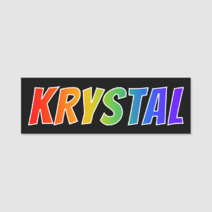 Vorname "KRYSTAL": Fun Rainbow Coloring Namensschild