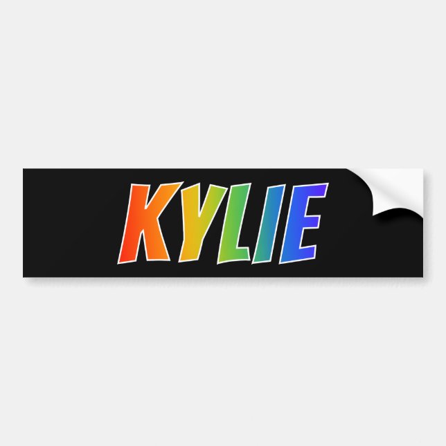 Vorname "KYLIE": Spaß-Regenbogen-Farbton Autoaufkleber (Vorne)
