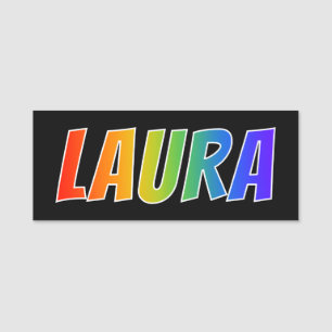Vorname "LAURA": Spaß-Regenbogen-Farbton Namensschild