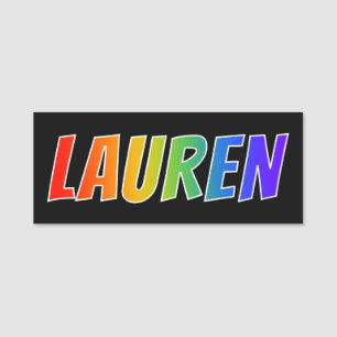 Vorname "LAUREN": Spaß-Regenbogen-Farbton Namensschild