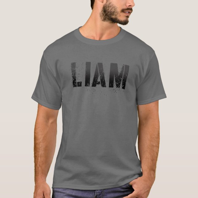 Vorname LIAM Boy Military Personalisiert Geburtsta T-Shirt (Vorderseite)
