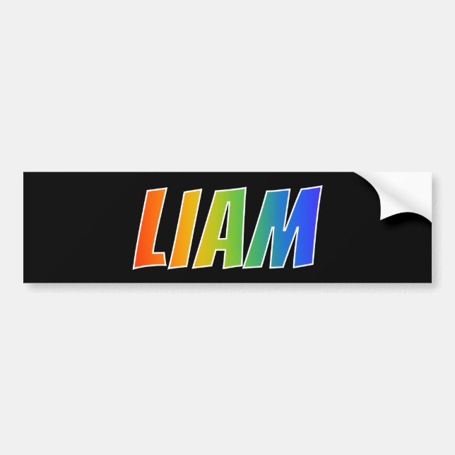 Vorname "LIAM": Fun Rainbow Coloring Autoaufkleber (Vorne)