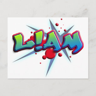Vorname Liam mit ! i Postkarte