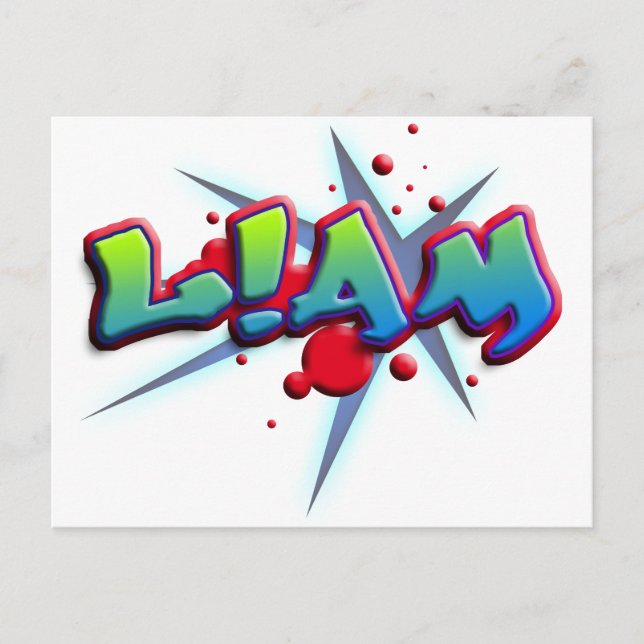 Vorname Liam mit ! i Postkarte (Vorderseite)