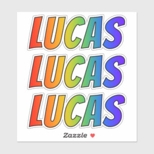 Vorname "LUCAS" mit Fun Rainbow Coloring Aufkleber