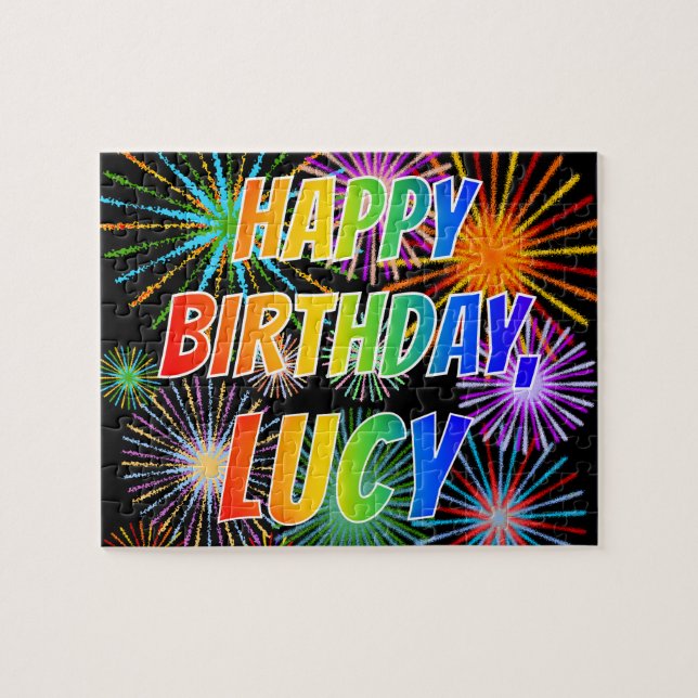 Vorname "LUCY", Fun "HAPPY BIRTHDAY" Puzzle (Horizontal)