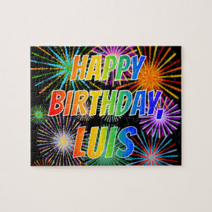 Vorname "LUIS", Spaß "GLÜCKLICHER GEBURTSTAG" Puzzle
