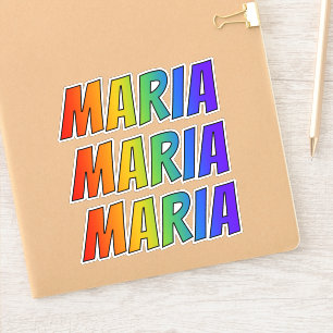 Vorname "MARIA" mit/ Fun Rainbow Coloring Aufkleber