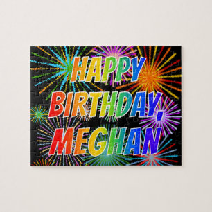 Vorname "MEGHAN", Fun "HAPPY BIRTHDAY" Puzzle