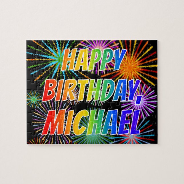 Vorname "MICHAEL", Fun "HAPPY BIRTHDAY" Puzzle (Horizontal)