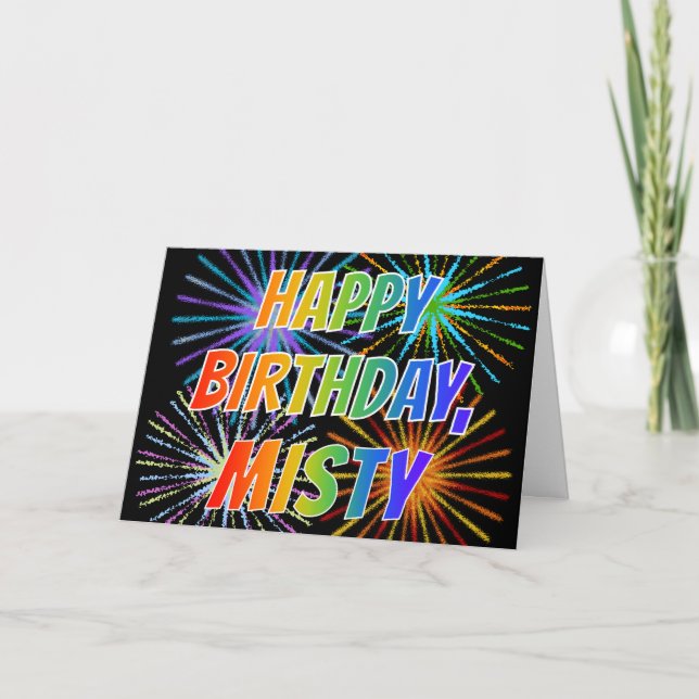 Vorname "MISTY" Fun "HAPPY BIRTHDAY" Karte (Vorderseite)