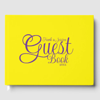 Vorname Moderner Lila Kalligraphietext Gästebuch