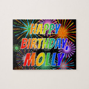 Vorname "MOLLY", Spaß "GLÜCKLICHER GEBURTSTAG" Puzzle