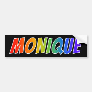 Vorname "MONIQUE": Fun Rainbow Coloring Autoaufkleber