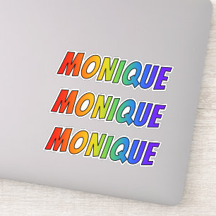 Vorname "MONIQUE" mit Spaß-Regenbogen-Farbton Aufkleber