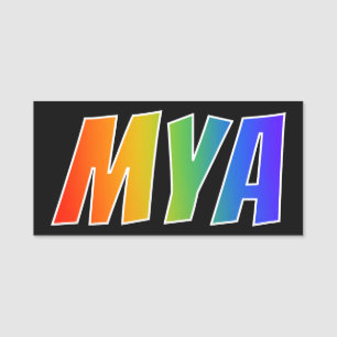 Vorname "MYA": Spaß-Regenbogen-Farbton Namensschild
