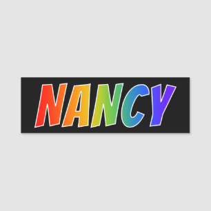 Vorname "NANCY": Spaß-Regenbogen-Farbton Namensschild