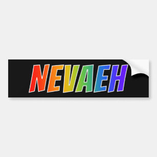 Vorname "NEVAEH": Fun Rainbow Coloring Autoaufkleber
