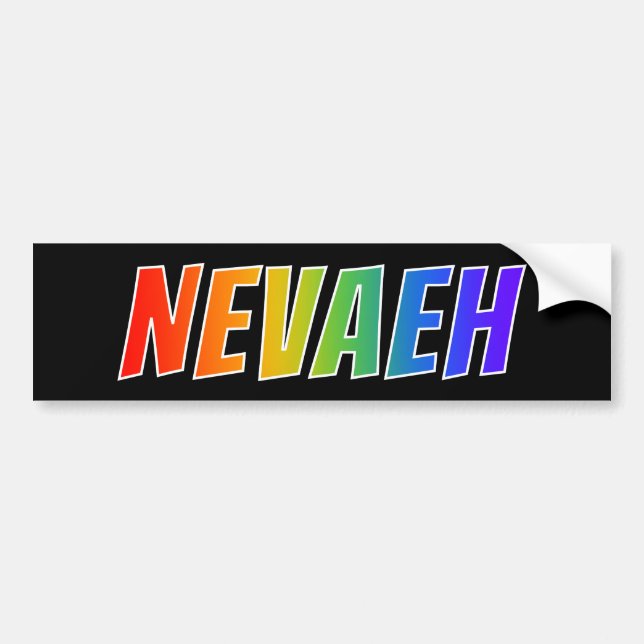 Vorname "NEVAEH": Fun Rainbow Coloring Autoaufkleber (Vorne)